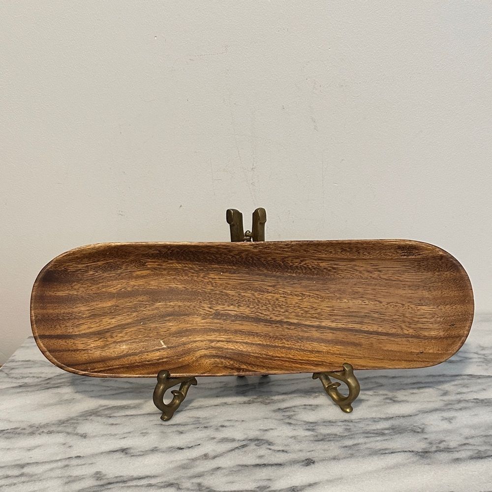 Acacia ware solid wood baguette tray  Brown Wooden Tray